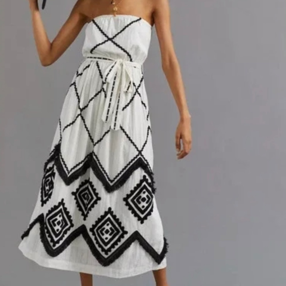New Anthropologie Appliqued Maxi Dress Verb by Pallavi Singhee Retail $248 10